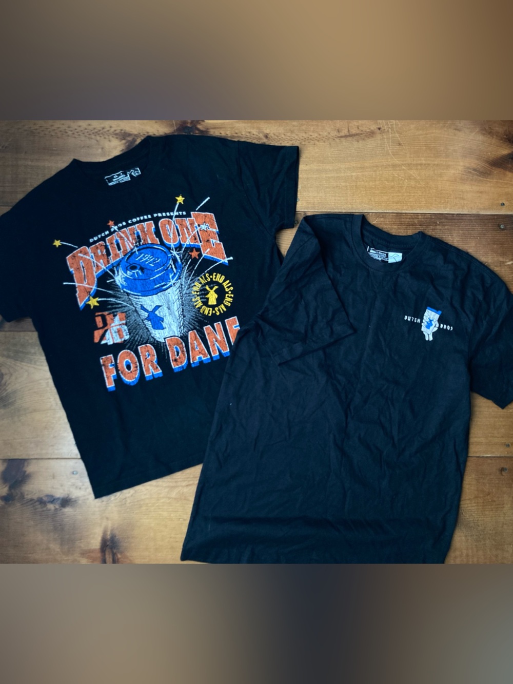 Dutch Bros Black Tshirts, size Small, LOT of 2
